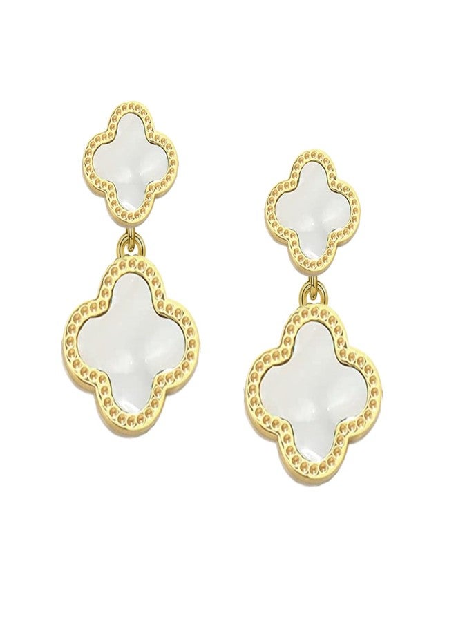 HighSpark Stud Earrings for Women | Dangle Stud Earrings | White - Image 1